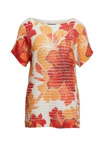 Strickpullover GOLDNER "Kurzgr&ouml;&szlig;e Pullover", Damen, Gr. 21, orange (papaya, gemustert), Obermaterial: 60% Polyester PES. 40% Baumwolle CO., normal, Sonstiges, Pullover Strickpullover, Ohne