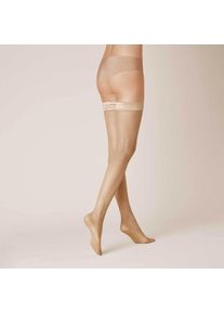 Halterlose Feinstr&uuml;mpfe Kunert "Halterloser Raffinesse Net", Damen, Gr. S, beige (puder 3550), Obermaterial: 75% Polyamid PA. 25% Elasthan EL., Socken Halterlose Feinstr&uuml;mpfe