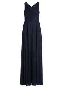 Abendkleid Vera Mont "Abendkleid mit Plissee", Damen, Gr. 36, EURO, bunt (blau, schwarz), 100% Polyester PES., Kleider Abendkleid