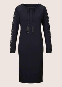 Madeleine Mode Sommerkleid MADELEINE "Jerseykleid Stretch-Kleid mit Spitze und Strass", Damen, Gr. 44, N-Gr, schwarz, Obermaterial: 55% Polyester PES. 38% Viskose CV. 7% Elasthan EL., Modern, normal, Kleider Sommerkleid, Jerseykleid mit Spitze und Strasssteindeko