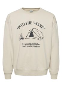 !Solid Longpullover SOLID "Sweatshirt SDHamad", Herren, Gr. XXL, beige (oatmeal), Obermaterial: 60% Baumwolle CO. 40% Polyester PES., Pullover Longpullover