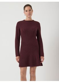 Strickkleid Y.A.S "YASDOLLY LS KNIT DRESS S. NOOS", Damen, Gr. M, N-Gr, rot (port royale), Strick, Obermaterial: 53% Polyester, 21% Polyacryl, 10% Wolle, 10% Nylon, 6% Elasthan, unifarben, regular fit knielang, Kleider Strickkleid