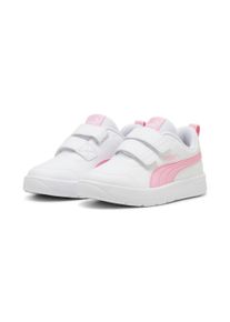 Sneaker Puma "COURTFLEX V3 V PS", M&auml;dchen, Gr. 32, Puma wei&szlig;, pink lila, Synthetik, Schuhe Sneaker, mit sportlichem Design, mit Klettverschluss