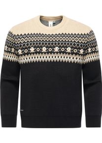 Norwegerpullover Ragwear "Norwegerpullover Norwen", Herren, Gr. S, schwarz, Obermaterial: 60% Baumwolle CO. 40% Polyacryl PAN., Rundhals, eng Rippstrickb&uuml;ndchen, Pullover Norwegerpullover