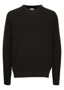 !Solid Strickfleece-Pullover SOLID "Strickpullover SDHami", Herren, Gr. L, schwarz (true schwarz), Obermaterial: 70% Baumwolle CO. 30% Nylon NY., Pullover Strickfleece-Pullover