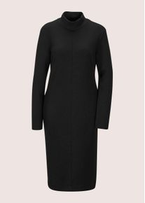 Madeleine Mode Sommerkleid MADELEINE "Jerseykleid Jersey-Kleid mit Stehkragen, Midil&auml;nge", Damen, Gr. 40, N-Gr, schwarz, Obermaterial: 50% Modal CMD. 45% Polyester PES. 5% Elasthan EL., Modern, normal, Kleider Sommerkleid, Jerseykleid mit modischen Teilungsn&auml;hten