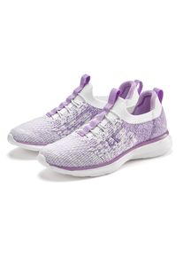 Sneaker Lascana "Slipper, Halbschuh, Turnschuhe, Slip-On-Sneaker", Damen, Gr. 41, lila, Obermaterial: 100% Textilmaterial. Decksohle: 100% Textilmaterial. Futter: 100% Textilmaterial. Laufsohle: 100% Synthetik, unifarben mit Farbeinsatz, Basic, Schuhe Sneaker, bequem zum Reinschl&uuml;pfen mit elastischen Schn&uuml;rb&auml;ndern Unisex VEGAN, Topseller