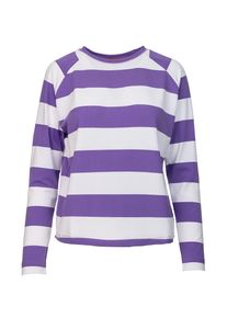 Langarmshirt SALZHAUT "Longsleeve HASELA", Damen, Gr. XS, lila (lila, wei&szlig;), Obermaterial: 92% Baumwolle CO. 8% Elasthan EL., Shirts Langarmshirt