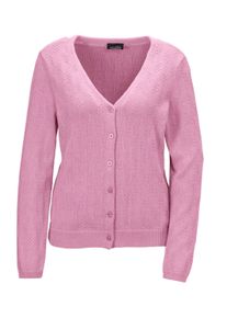 Strickjacke GOLDNER "Cardigan", Damen, Gr. 46, rosa (anemone), Obermaterial: 100% Baumwolle CO., normal, Sonstiges, Strickjacken Strickjacke, Ajourmuster