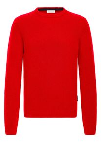 Strickfleece-Pullover Casual Friday "Strickpullover CFKarl", Herren, Gr. L, rot (ribbon rot), Obermaterial: 80% Wolle WO. 20% Polyamid PA., Pullover Strickfleece-Pullover