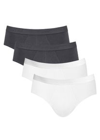 Slip Sloggi "Slip Basic Midi 4er Pack", Herren, Gr. M, bunt (wei&szlig;, schwarz), Obermaterial: 96% Baumwolle CO. 4% Elasthan EL., Unterhosen Slip