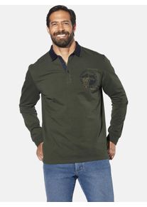 Langarm-Poloshirt Jan Vanderstorm "Langarm-Poloshirt OLSLAND", Herren, Gr. 6XL, gr&uuml;n (oliv), Obermaterial: 100% Baumwolle CO., Shirts Langarm-Poloshirt