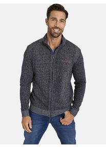 Strickjacke Jan Vanderstorm "Strickjacke INGRABAN", Herren, Gr. XXL, grau (dunkelgrau melange), Obermaterial: 50% Baumwolle CO. 50% Polyacryl PAN., unifarben, normal, Strickjacken Strickjacke