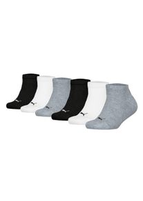 Sneakersocken Puma "Socken Plain Sneaker ECOM 6P 6er Pack", M&auml;dchen, Gr. 27-30, bunt (schwarz, wei&szlig;, grau), Obermaterial: 72% Baumwolle CO. 14% Polyamid PA. 12% Polyester PES. 2% Elasthan EL., Socken Sneakersocken
