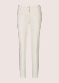 Madeleine Mode Stoffhose MADELEINE "Hose Schlanke Five-Pocket mit Stretch-Komfort", Damen, Gr. 21, N + K Gr, wei&szlig; (wollwei&szlig;), Obermaterial: 71% Baumwolle CO. 26% Modal CMD. 3% Elasthan EL., Hosen Stoffhose