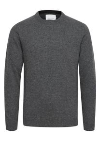 Strickfleece-Pullover Casual Friday "Strickpullover CFKarl", Herren, Gr. S, grau (pewter mix), Obermaterial: 80% Wolle WO. 20% Polyamid PA., Pullover Strickfleece-Pullover