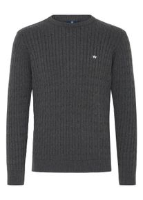 Strickfleece-Pullover Kronstadt "Strickpullover KSCall", Herren, Gr. XL, grau (charcoal mix), Obermaterial: 100% Baumwolle CO., Pullover Strickfleece-Pullover