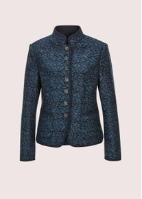 Madeleine Mode Kurzblazer MADELEINE "Kurzblazer Verk&uuml;rzter Wollblazer mit Stehkragen, Taschen", Damen, Gr. 40, blau (rauchblau, marine), Obermaterial: 60% Polyester PES. 37% Wolle WO. 3% Elasthan EL., Modern, normal, Blazer Kurzblazer, Stehkragen