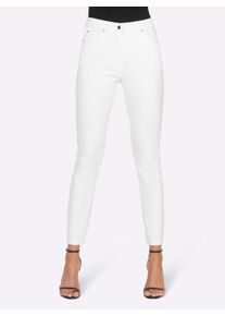 7/8-Jeans Heine, Damen, Gr. 46, Normalgr&ouml;&szlig;en, wei&szlig;, 76% Baumwolle, 22% Polyester, 2% Elasthan, unifarben, 7/8-L&auml;nge, Jeans 7/8-Jeans