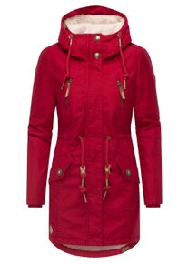 Wintermantel Ragwear "Wintermantel Elsie", Damen, Gr. XXL, rot (dunkelrot25), Obermaterial: 65% Polyester PES. 35% Baumwolle CO. Obermaterial: Futter: 100% Polyester PES. 100% Polyester PES., M&auml;ntel Wintermantel