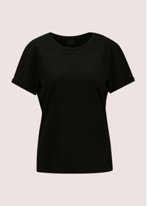 Madeleine Mode Kurzarmshirt MADELEINE "Shirt Rundhals-Shirt", Damen, Gr. 36, schwarz, Obermaterial: 90% Baumwolle CO. 10% Elasthan EL., Modern, normal, Shirts Kurzarmshirt