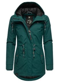 Wintermantel Ragwear "Winterjacke Monadis Black Label", Damen, Gr. L, gr&uuml;n (forest gr&uuml;n24), Obermaterial: 65% Polyester PES. 35% Baumwolle CO. Obermaterial: Futter: 100% Polyester PES. 100% Polyester PES., M&auml;ntel Wintermantel