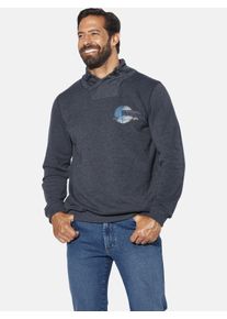 Sweatshirt Jan Vanderstorm "Sweatshirt ROLFBORG", Herren, Gr. XL, blau (dunkelblau melange), Obermaterial: 60% Baumwolle CO. 40% Polyester COOLMAX PES(Coolmax)., Sweatshirts Sweatshirt