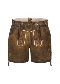 N&uuml;bler Trachtenlederhose N&Uuml;BLER "Lederhose Hotpant Tamara", Damen, Gr. 38, EURO, braun, Obermaterial: 100% Lammleder LEL., Hosen Trachtenlederhose