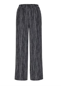 Schlupfhose GOLDNER "Kurzgr&ouml;&szlig;e Elegante VERA mit Schlupfbund", Damen, Gr. 19, K-Gr, schwarz-wei&szlig; (schwarz, wei&szlig;, gemustert), Obermaterial: 100% Viskose CV., Hosen Schlupfhose