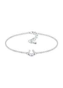 Armkette Elli "Armband Hufeisen Gl&uuml;cksbringer Zirkonia Steine 925 Silber" Gr. 160, silber, Armb&auml;nder, Damen, Silber 925 (Sterlingsilber), Armkette