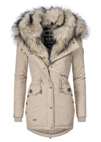 Wintermantel Navahoo "Wintermantel Sweety", Damen, Gr. L, grau (taupe), Obermaterial: 60% Polyester PES. 40% Baumwolle CO. Obermaterial: Futter: 100% Polyester PES. 100% Polyester PES., M&auml;ntel Wintermantel