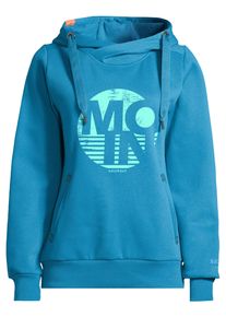 Kapuzenpullover SALZHAUT "Hoodie S&Uuml;NN - MOIN RUND", Damen, Gr. L, blau (fjord, yucca), Obermaterial: 55% Baumwolle CO. 45% Polyester PES., Pullover Kapuzenpullover