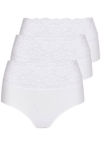 Taillenslip Nina von C. "3er Pack Damen Taillenslip Romance", Damen, Gr. 38, wei&szlig;, Obermaterial: 95% Modal CMD. 5% Elasthan EL., Unterhosen Taillenslip