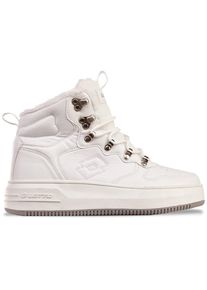 Sneaker Lotto, Damen, Gr. 39, wei&szlig; (wei&szlig;, leuchtendesgrau), Kunstfaser, Synthetik, Schuhe Sneaker, - mit Metal-Hooks f&uuml;r komfortables Schn&uuml;ren
