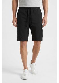 Shorts BOSS Green "S Urbanex-Cargo", Herren, Gr. 52, N-Gr, schwarz (schwarz001), Web, Obermaterial: 100% Elastomultiester, unifarben, regular fit, Hosen Shorts, mit Cargotaschen Cargohose Stretchhose Businesshose Anzughose