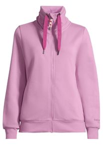 Sweatjacke SALZHAUT "Sweatjacke RACKELN - UNI", Damen, Gr. XXL, rosa (pale), Obermaterial: 80% Baumwolle CO. 20% Polyester PES., Sweatjacken Sweatjacke