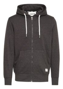 !Solid Sweatjacke SOLID "Sweatjacke SDCHALI", Herren, Gr. M, grau (dunkelgrau melange), Obermaterial: 65% Polyester PES. 35% Baumwolle CO., Sweatjacken Sweatjacke