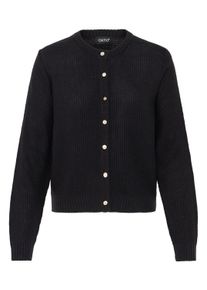 Strickjacke oxmo "Strickjacke OXBMMOMA CARDIGAN", Herren, Gr. L, schwarz (meteorite), Obermaterial: 50% Polyacryl PAN. 50% Polyester PES., Strickjacken Strickjacke