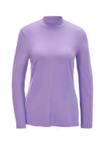 Longpullover GOLDNER "Kurzgr&ouml;&szlig;e Stehkragenshirt mit Langarm", Damen, Gr. 24, lila (flieder), Obermaterial: 95% Modal CMD. 5% Elasthan EL., Sonstiges, Pullover Longpullover, Ohne