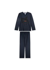 Schlafanzug Sanetta "Pyjama Pyjama Teens Shark Zone lang", Jungen, Gr. 188, blau (dunkelblau), Obermaterial: 100% Baumwolle CO., Homewear-Sets Schlafanzug