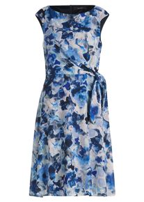 Cocktailkleid Vera Mont "Cocktailkleid mit Bindeg&uuml;rtel", Damen, Gr. 42, EURO, blau (dunkelblau, blau), 100% Polyester PES., Kleider Cocktailkleid