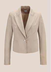 Madeleine Mode Jackenblazer MADELEINE "Blazer Kurzblazer mit Leinen", Damen, Gr. 34, blau (kitt), Obermaterial: 70% Lyocell CLY. 30% Leinen LI., Modern, normal, Blazer Jackenblazer