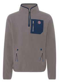 Strickfleece-Pullover FQ1924 "Fleecejacke FQLucas", Herren, Gr. L, grau (steel gray), Obermaterial: 100% Polyester PES., Sweatshirts Strickfleece-Pullover
