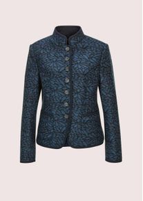 Madeleine Mode Kurzblazer MADELEINE "Kurzblazer Verk&uuml;rzter Wollblazer mit Stehkragen, Taschen", Damen, Gr. 48, blau (rauchblau, marine), Obermaterial: 60% Polyester PES. 37% Wolle WO. 3% Elasthan EL., Modern, normal, Blazer Kurzblazer, Stehkragen