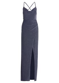 Abendkleid Vera Mont "Abendkleid figurbetont", Damen, Gr. 36, EURO, blau (dunkelblau, grau), 87% Polyamid PA. 9% Polyester PES. 4% Elasthan EL., Kleider Abendkleid