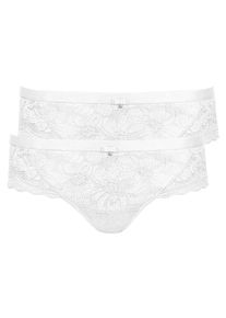 Slip LISCA "2er Pack Damen Slip Evelyn", Damen, Gr. 48, wei&szlig;, Spitze, Obermaterial: 82% Polyamid PA. 18% Elasthan EL., Unterhosen Slip