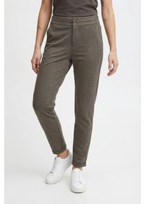 Stoffhose Freequent "FQNANNI-ANKLE-PA", Herren, Gr. L, N-Gr, morel melange, Web, Obermaterial: 73% Polyester, 24% Viskose, 3% Elasthan, unifarben, bequem 7/8-L&auml;nge, Hosen Stoffhose, Sommerhose - kn&ouml;chell&auml;nge und mit 2-Knopf-Verschluss