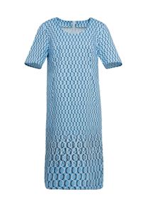 Druckkleid GOLDNER "Kurzgr&ouml;&szlig;e", Damen, Gr. 23, K-Gr, wei&szlig; (wei&szlig;, regattablau), Obermaterial: 97% Baumwolle CO. 3% Elasthan EL., normal, Sonstiges, Kleider Druckkleid, Ohne