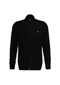 Sweatshirt Gant "Strickjacke CASUAL COTTON ZIP CARDIGAN", Damen, Gr. L, schwarz, Obermaterial: 100% Baumwolle CO., Sweatshirts Sweatshirt