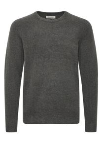 Strickfleece-Pullover Casual Friday "Strickpullover CFHEINE", Herren, Gr. XL, grau (dunkelgrau melange), Obermaterial: 65% Polyacryl PAN. 27% Nylon NY. 5% Wolle mw. 3% Polyester PES., Pullover Strickfleece-Pullover
